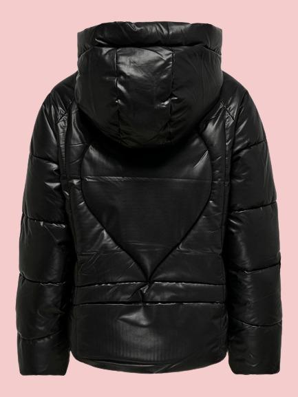 Hooded Faux Leather Jacket Airborne Jacket