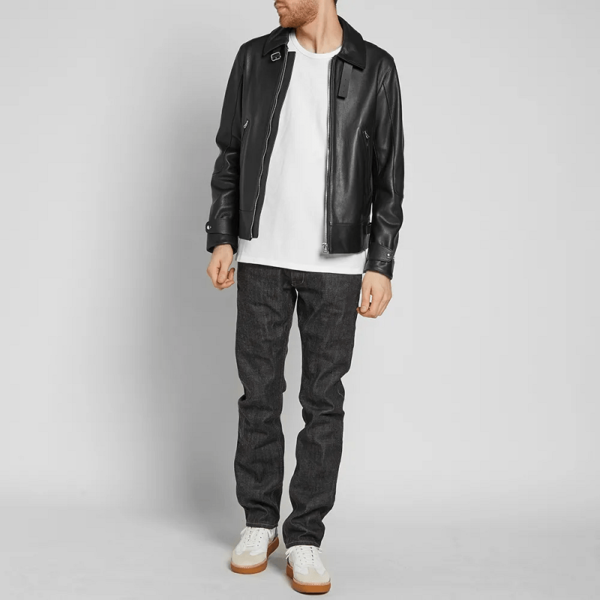 Mens Acne Studios Black Leather Jacket - Image 3