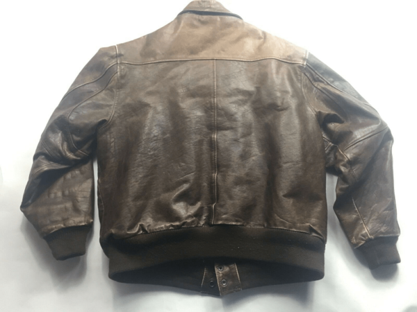 Mens Vintage Aeropostale Leather Bomber Jacket - Image 2