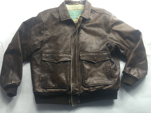 Mens Vintage Aeropostale Leather Bomber Jacket
