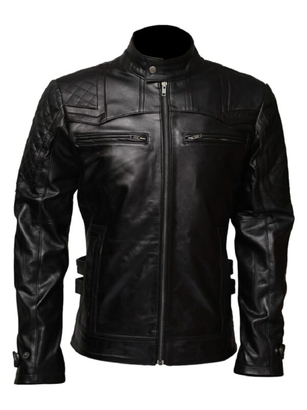 Affliction Limited Edition Black Biker Leather Jacket - AirBorne Jacket