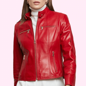 Alexa Red Leather Jacket