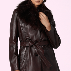 Alexandra Bordo Leather Trench Coat