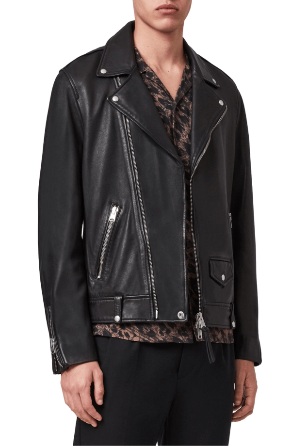 Mens Allsaints Milo Biker Leather Jacket