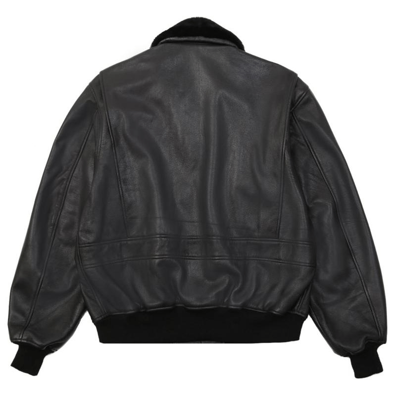 Alpha Industries G-1 Black Leather Jacket - AirBorne Jacket