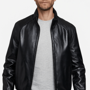 Andy Black Bombers Leather Jacket