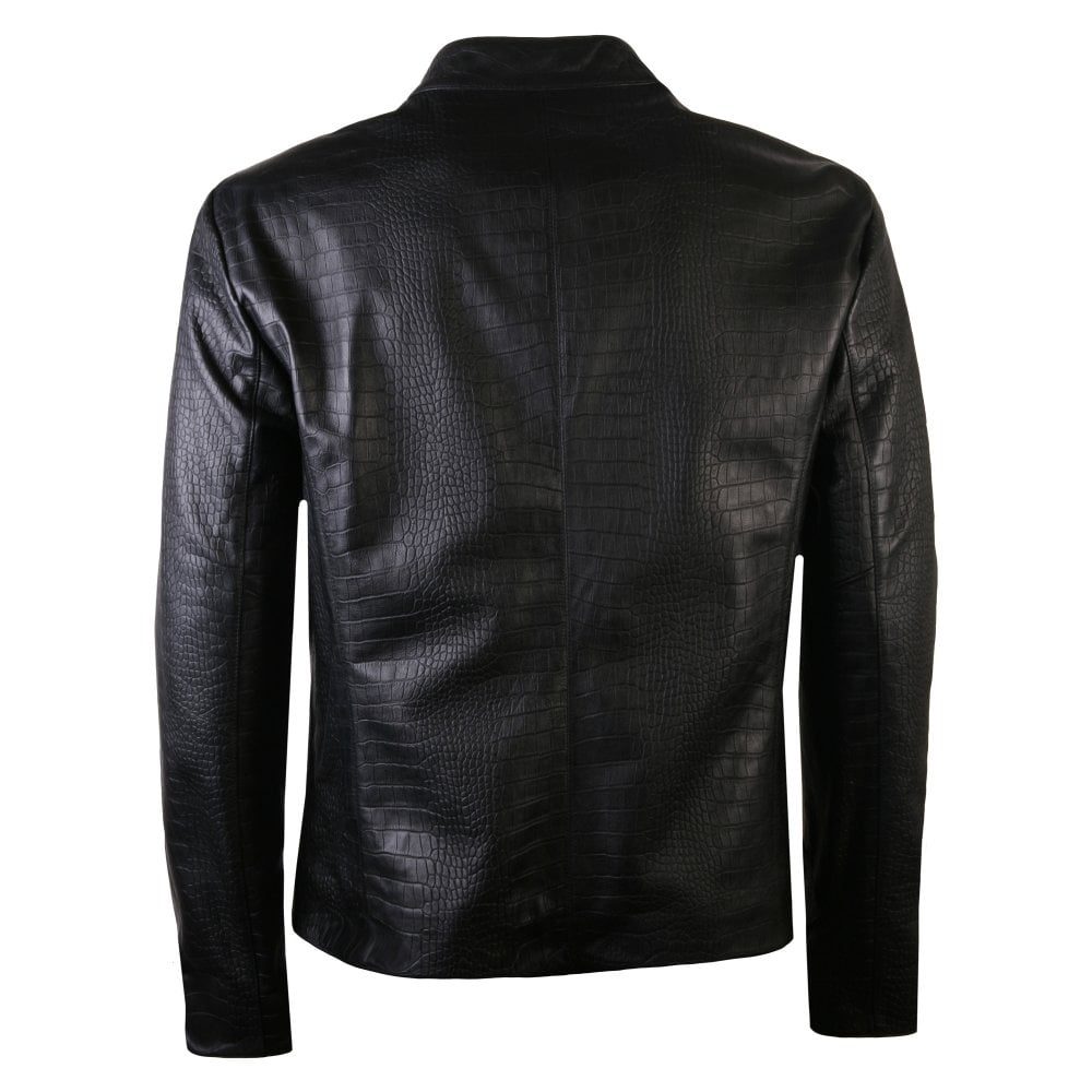 Armani Collezioni Black Leather Jacket - AirBorne Jacket
