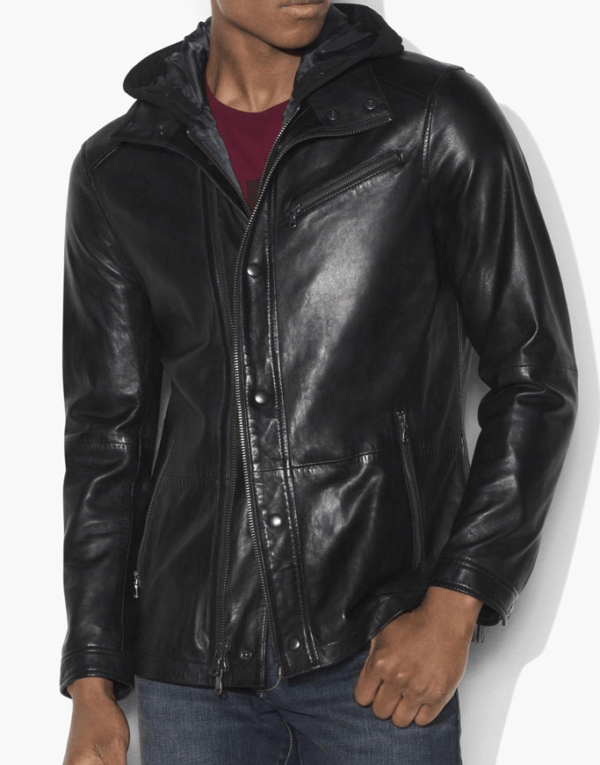 Mens John Diggle Arrow Black Leather Jacket