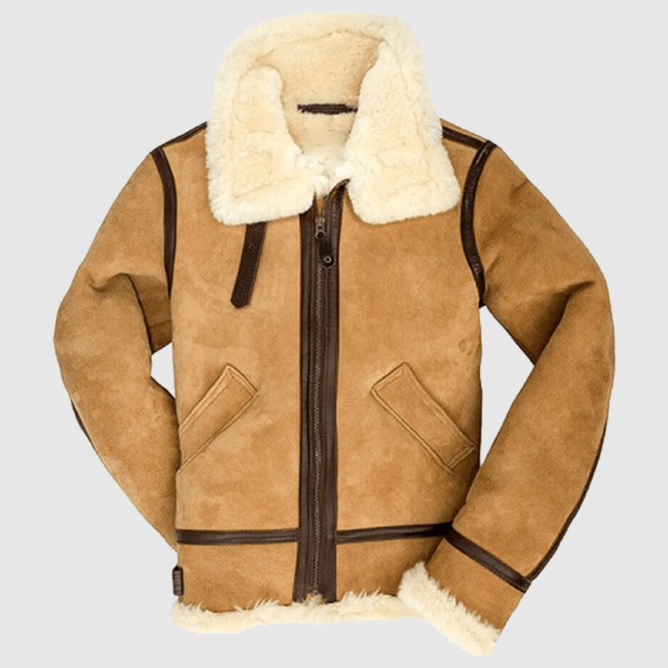 B-3 Bomber Shearling Suede Leather Jacket