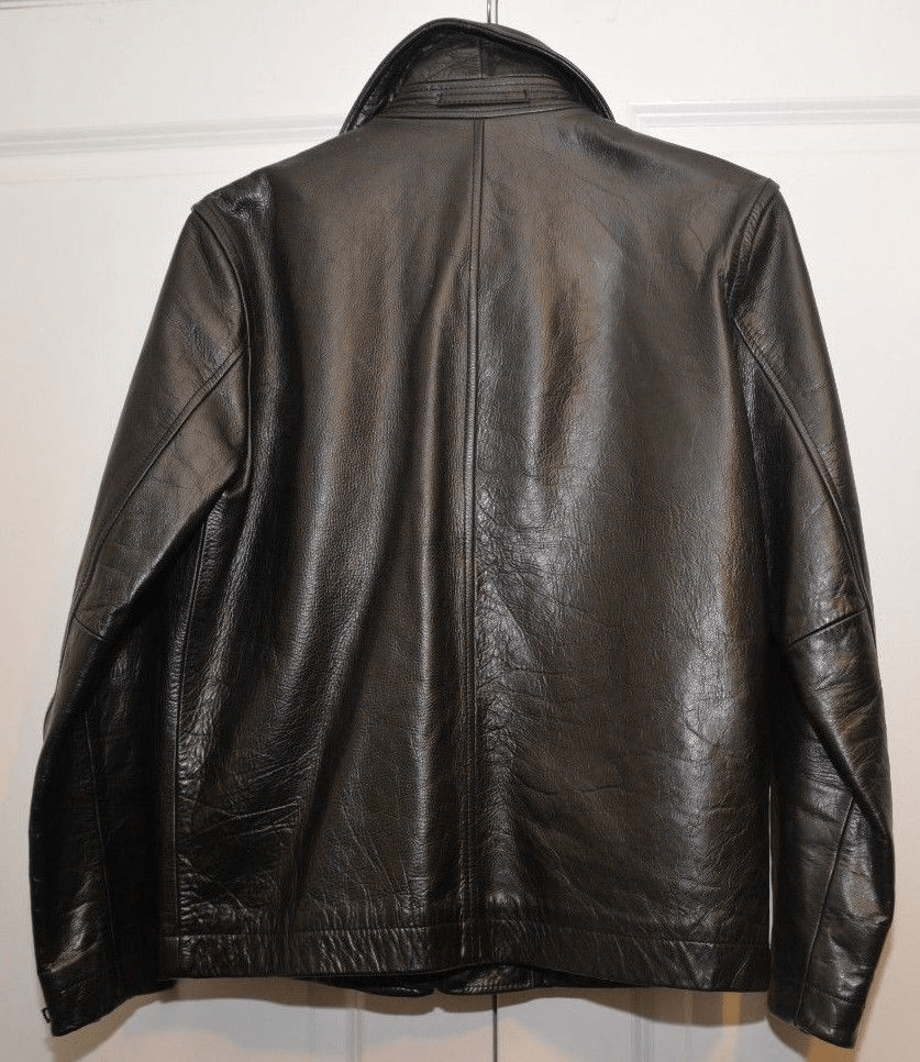 Mens Banana Republic Black Leather Jacket - AirBorne Jacket