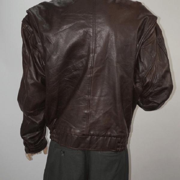 Mens Banana Republic Brown Leather Jacket - Image 3