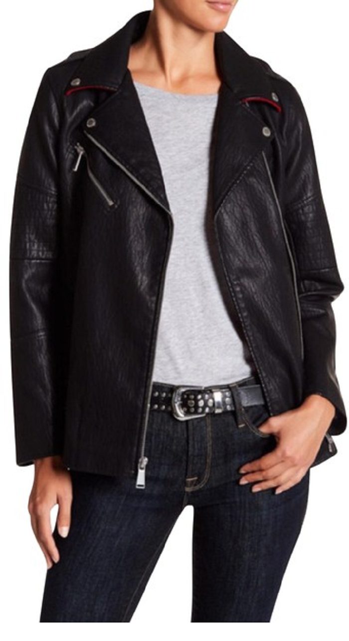 Mens BCBGENERATION Black Moto Leather Jacket - AirBorne Jacket