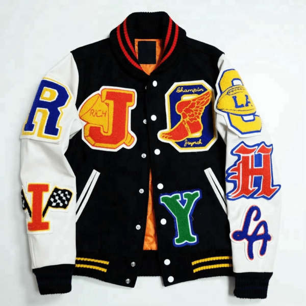 Mens Varsity Quality Wool Logos Patches Jacket