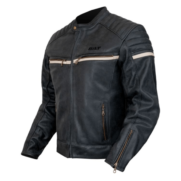 Mens Bilt Alder Biker Leather Jacket - Image 4