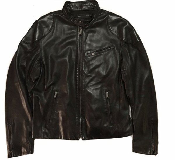 Mens Ralph Lauren Black Label Leather Jacket - AirBorne Jacket