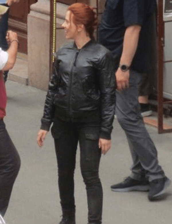 Natasha Romanoff Black Widow Bomber Leather Jacket