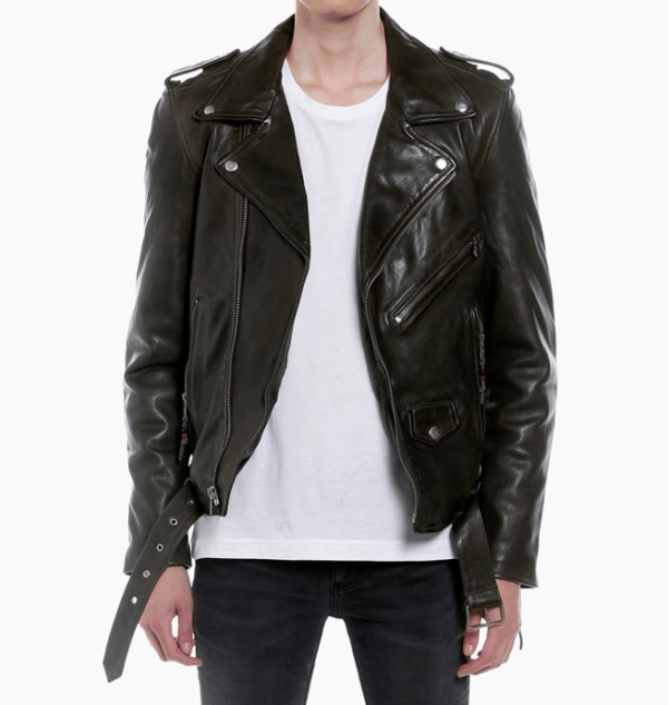 Mens Blk Dnm 5 Leather Jacket - AirBorne Jacket