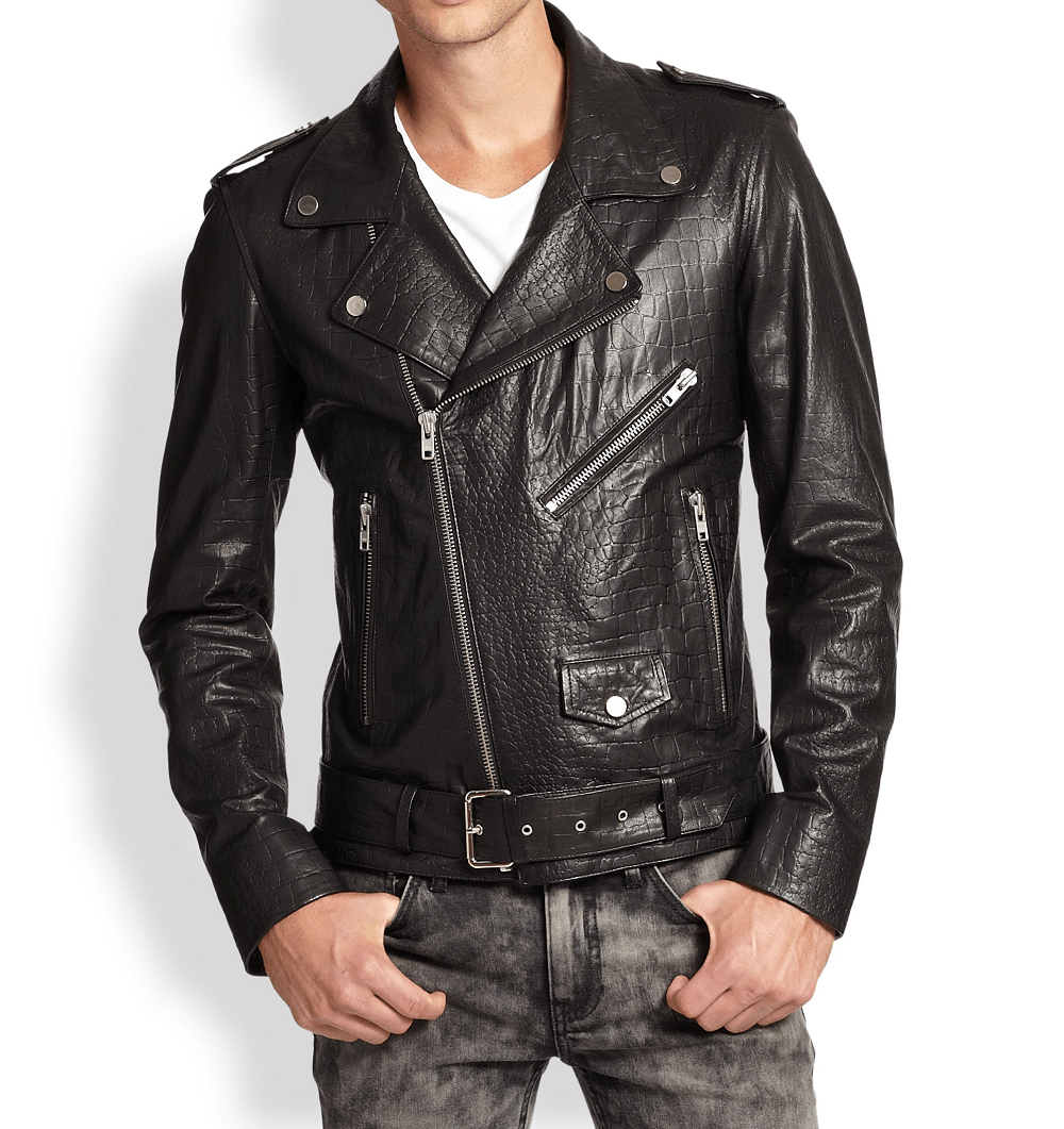 Men,s Blk DNM Leather Jacket - AirBorne Jacket