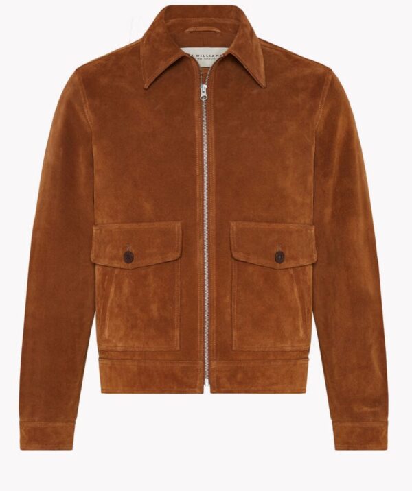 Mens Fashion Blouson Zip Suede Jacket