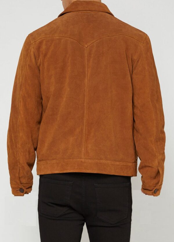 Mens Fashion Blouson Zip Suede Jacket - Image 3