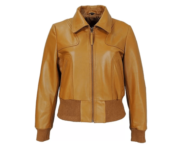Milan Tan Mens Bomber Leather Jacket