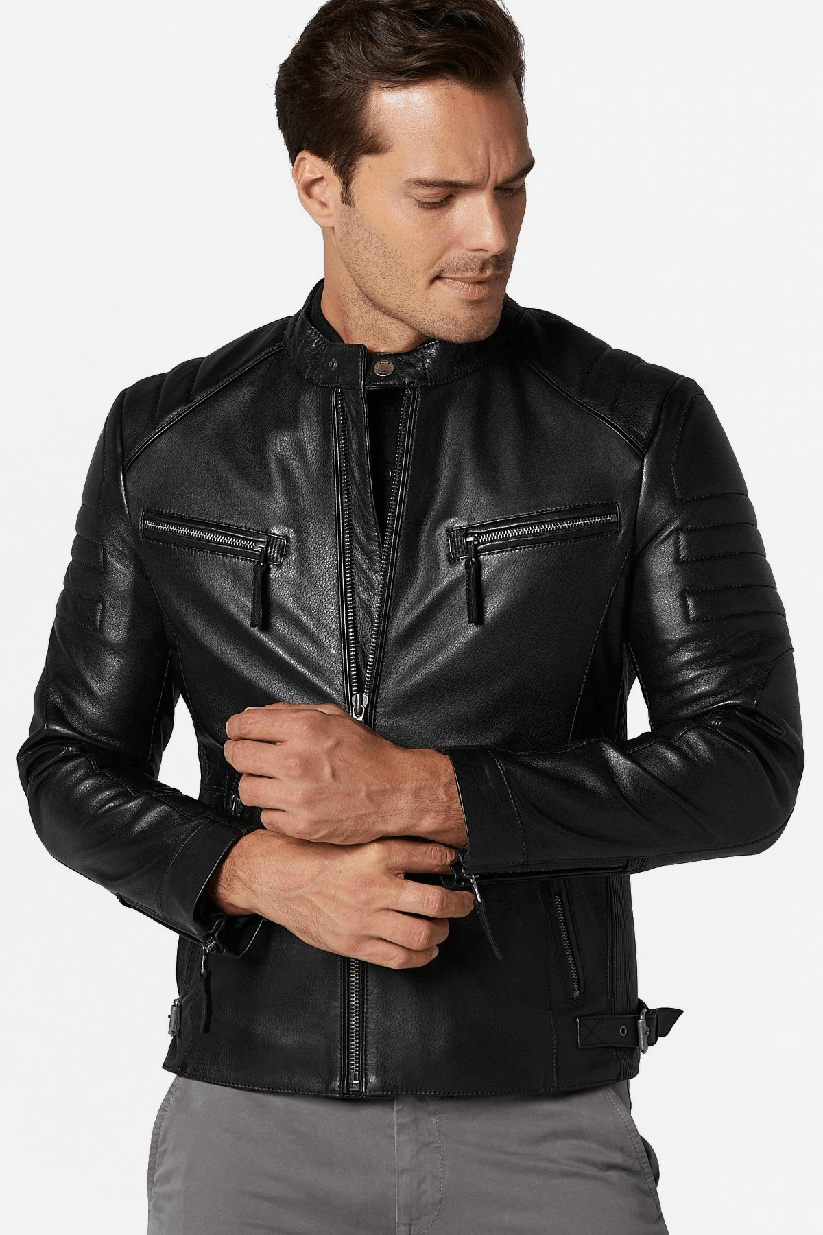 Bosh X Black Leather Jacket - AirBorne Jacket