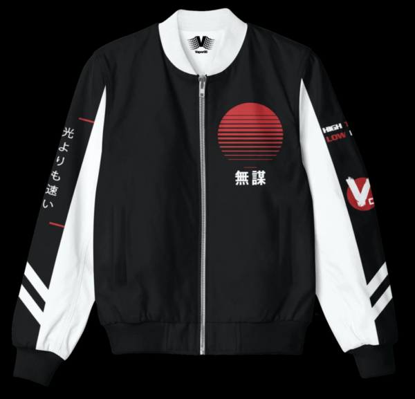 Mens Fashion Bosozoku Black Bomber Jacket