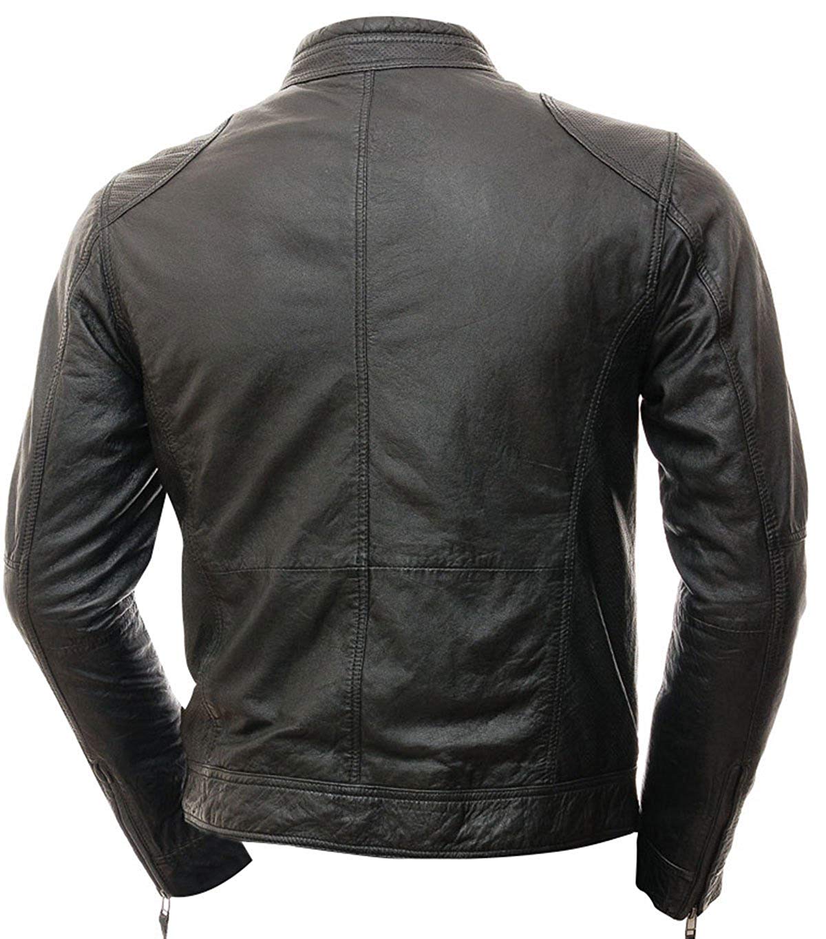 The Café Racer Slimfit Hi-Quality Black Geniune Leather Jacket ...