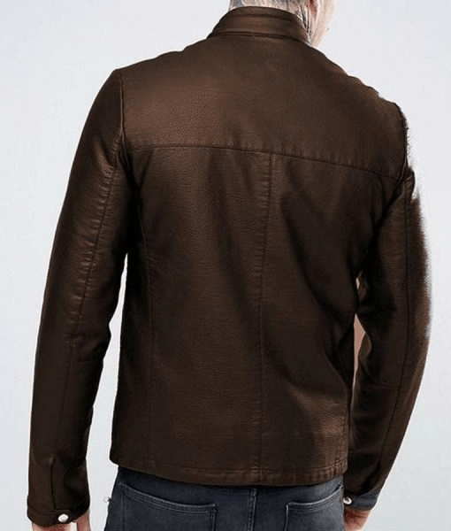 Men Casual Brown Leather Jacket - AirBorne Jacket