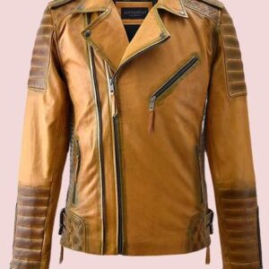 Charless Burnt Mustard Leather Jacket