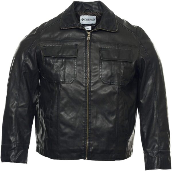 Mens Fashion Columbia Black Leather Jacket