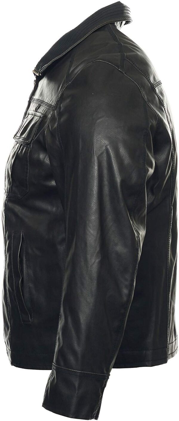 Mens Fashion Columbia Black Leather Jacket - Image 3