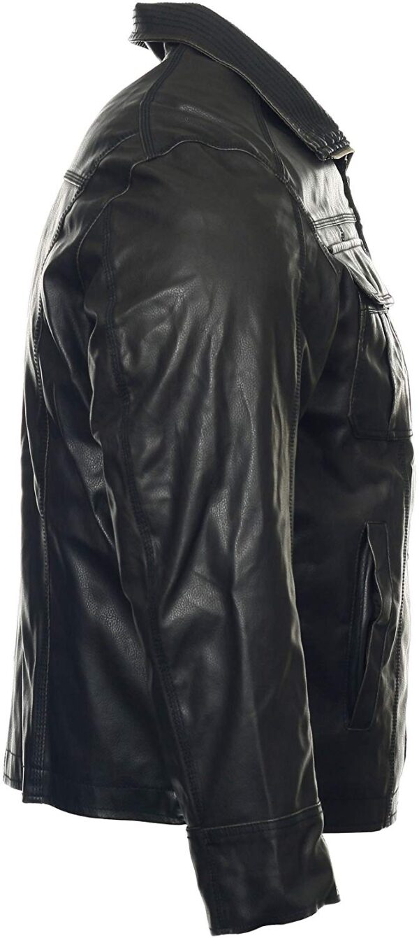 Mens Fashion Columbia Black Leather Jacket - Image 2