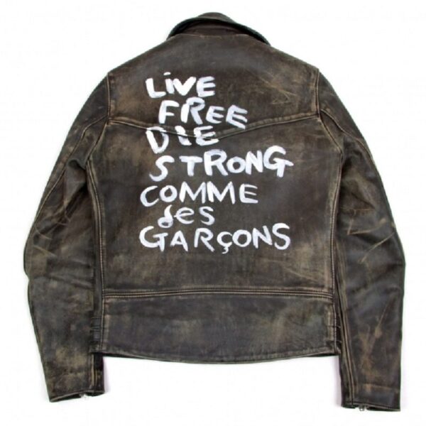 Mens Fashion Comme Des Garcons Leather Jacket - Image 2