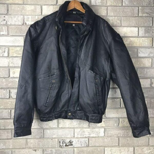 Mens Fashion Vintage Context Motorcycle Leather Jacket
