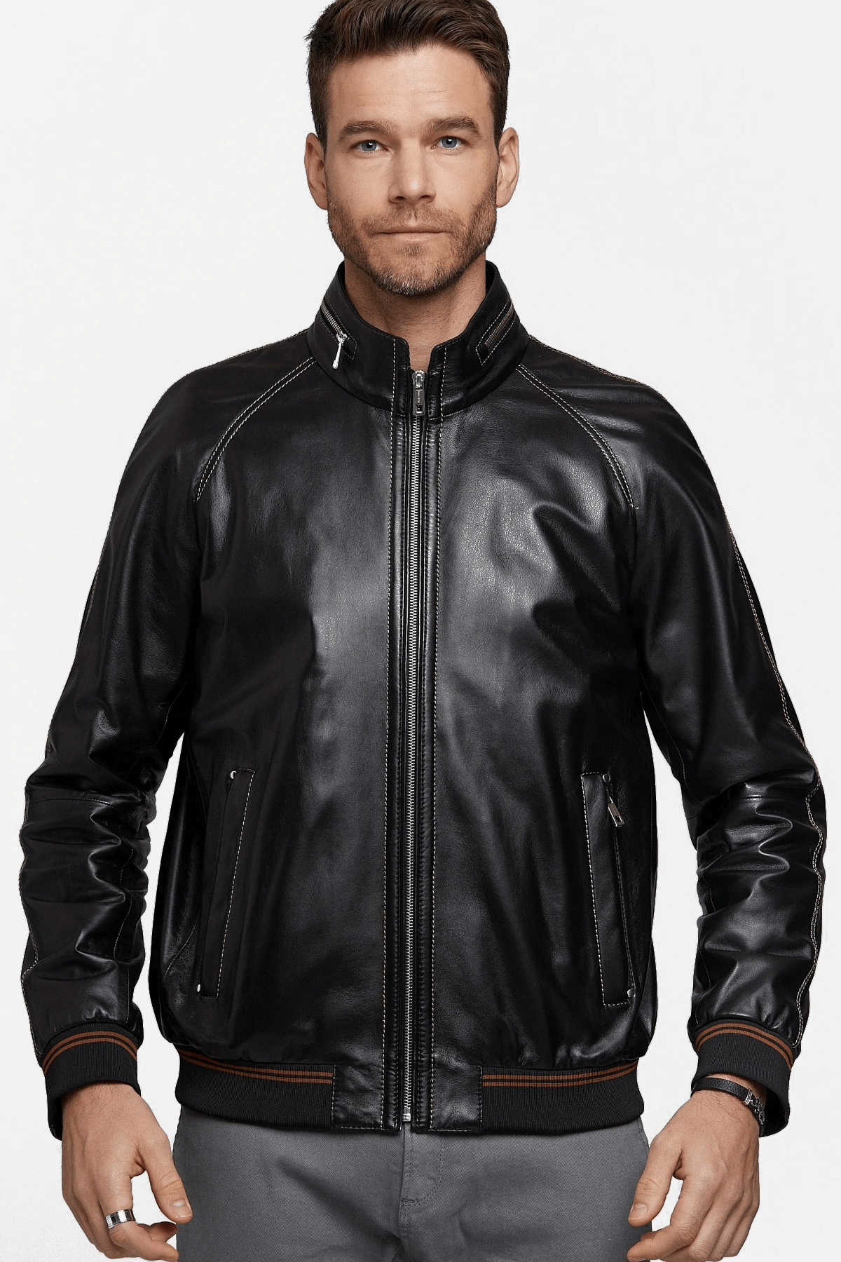 Costa Black Leather Jacket - AirBorne Jacket