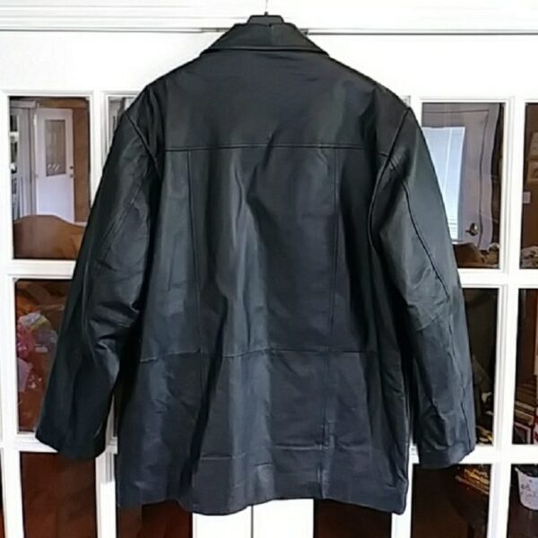 New Men’s Fashion Cougar Black Leather Jacket - Image 3