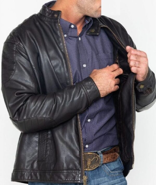Mens Elegant Design Western Cowboy Style Leather Jacket - Image 2