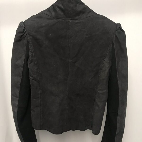 Mens Muubaa Curved Zip Leather Cowl Neck Jacket - Image 2