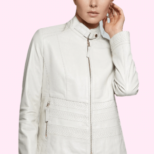Daisy White Leather Jacket