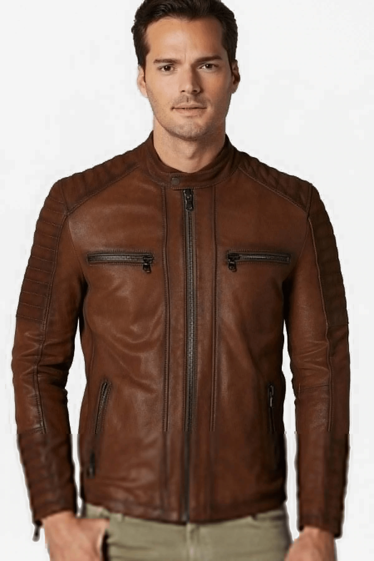 Dali Brown Leather Jacket - AirBorne Jacket