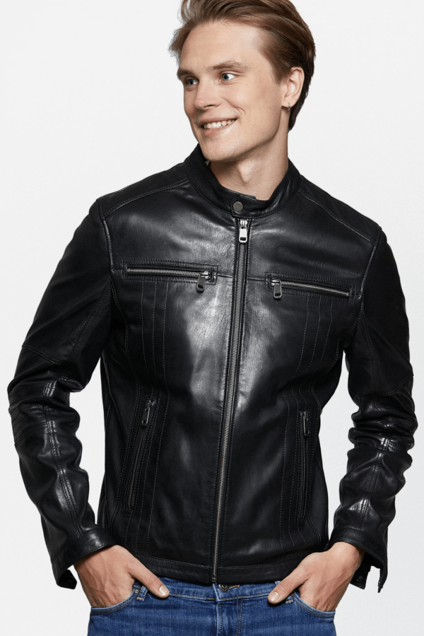 Demar Black Leather Jacket