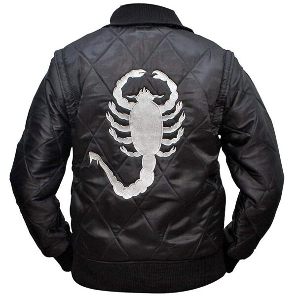 Ryan Gosling Drive Scorpion Black Bomber Satin Jacket
