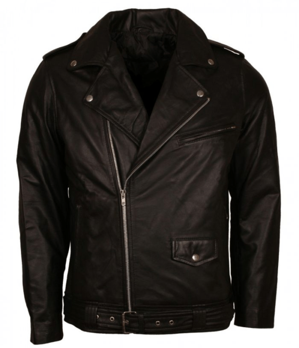 Mens Brando Biker Elvis Presley Leather Jacket