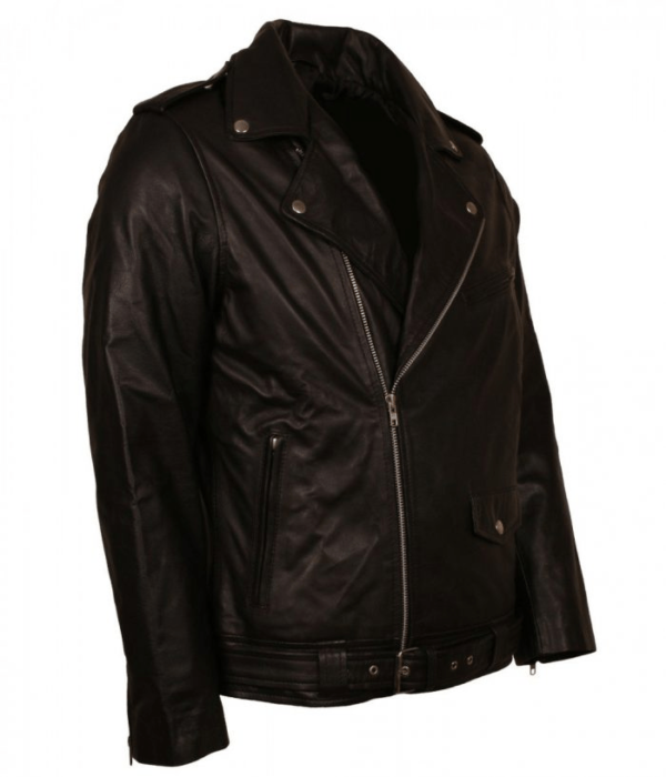 Mens Brando Biker Elvis Presley Leather Jacket - Image 4