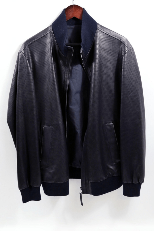 Mens Ermenegildo Zegna Bomber Leather Jacket - Image 2