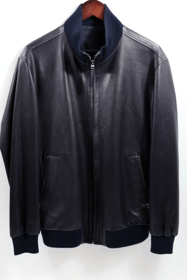 Mens Ermenegildo Zegna Bomber Leather Jacket