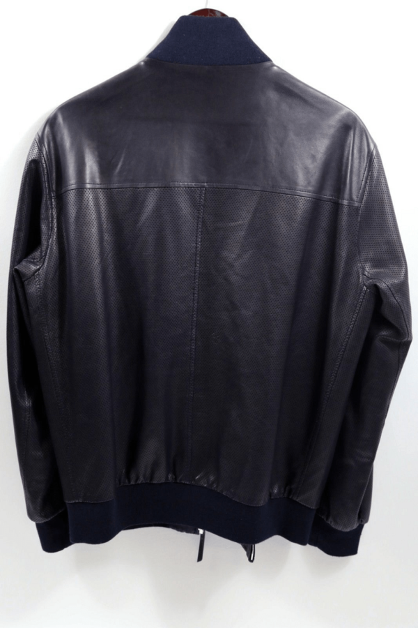 Mens Ermenegildo Zegna Bomber Leather Jacket - Image 3