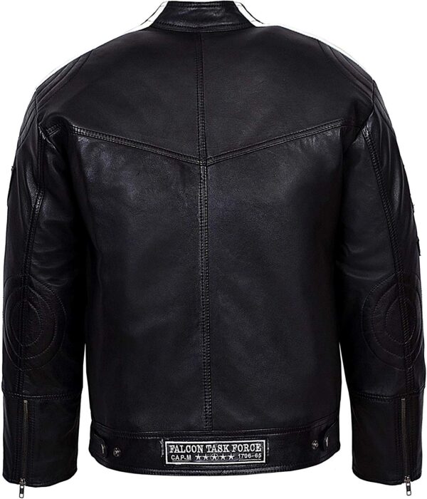 Men's Falcon Biker Style Motorcycle Leather Jacket - Image 4