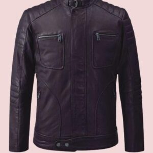 Fireflys Purple Biker Leather Jacket